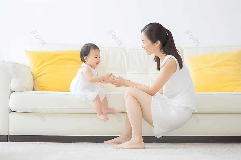 婴儿和母亲母爱和谐颜色单调整洁,高清,摄影图,摄影图片,图片大全,摄影图免费下载